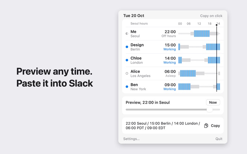TimeThere: Menu Bar Time Zones screenshot 3