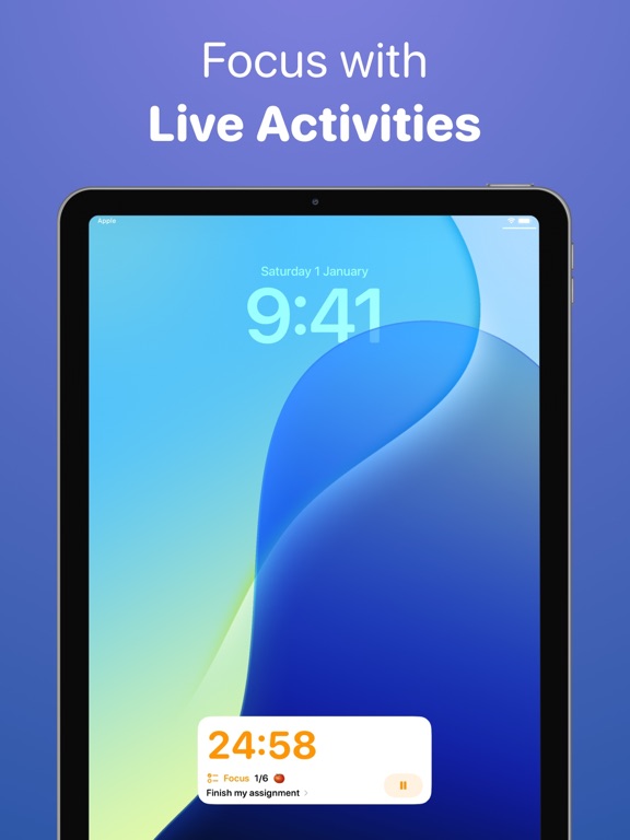 Focused Work - Pomodoro Timer iPad screenshot 4 - Productivity app