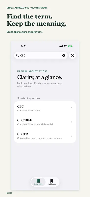Medical Abbreviations: Quick screenshot 1 of 5