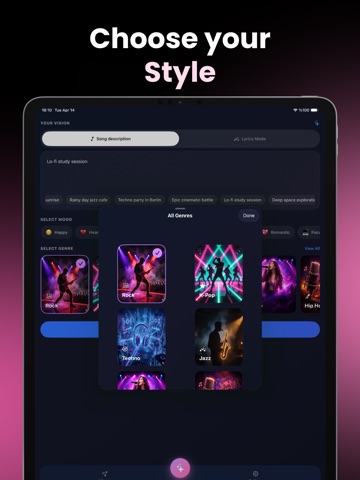 Sone Music : AI Song Generator iPad screenshot