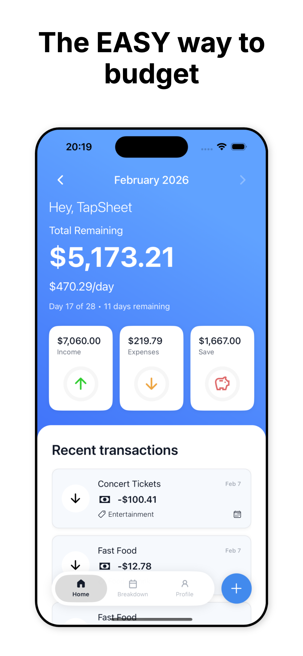 Budget App - TapSheet