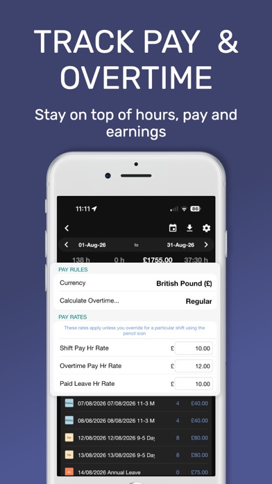 My Shift Planner – Shift Rota iPhone screenshot 4