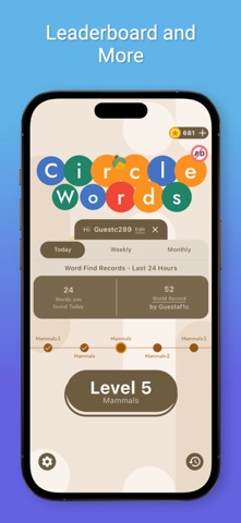 Syllables Game - Circle Words iPhone screenshot