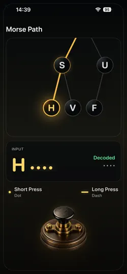 Captura de pantalla de Morse Path en iPhone 1