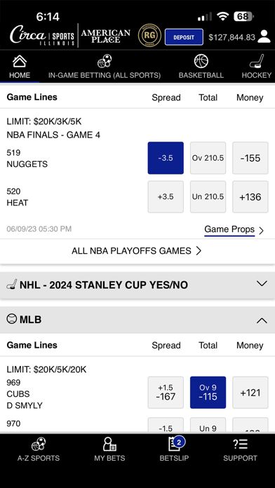 Circa Sports Illinois Screenshot