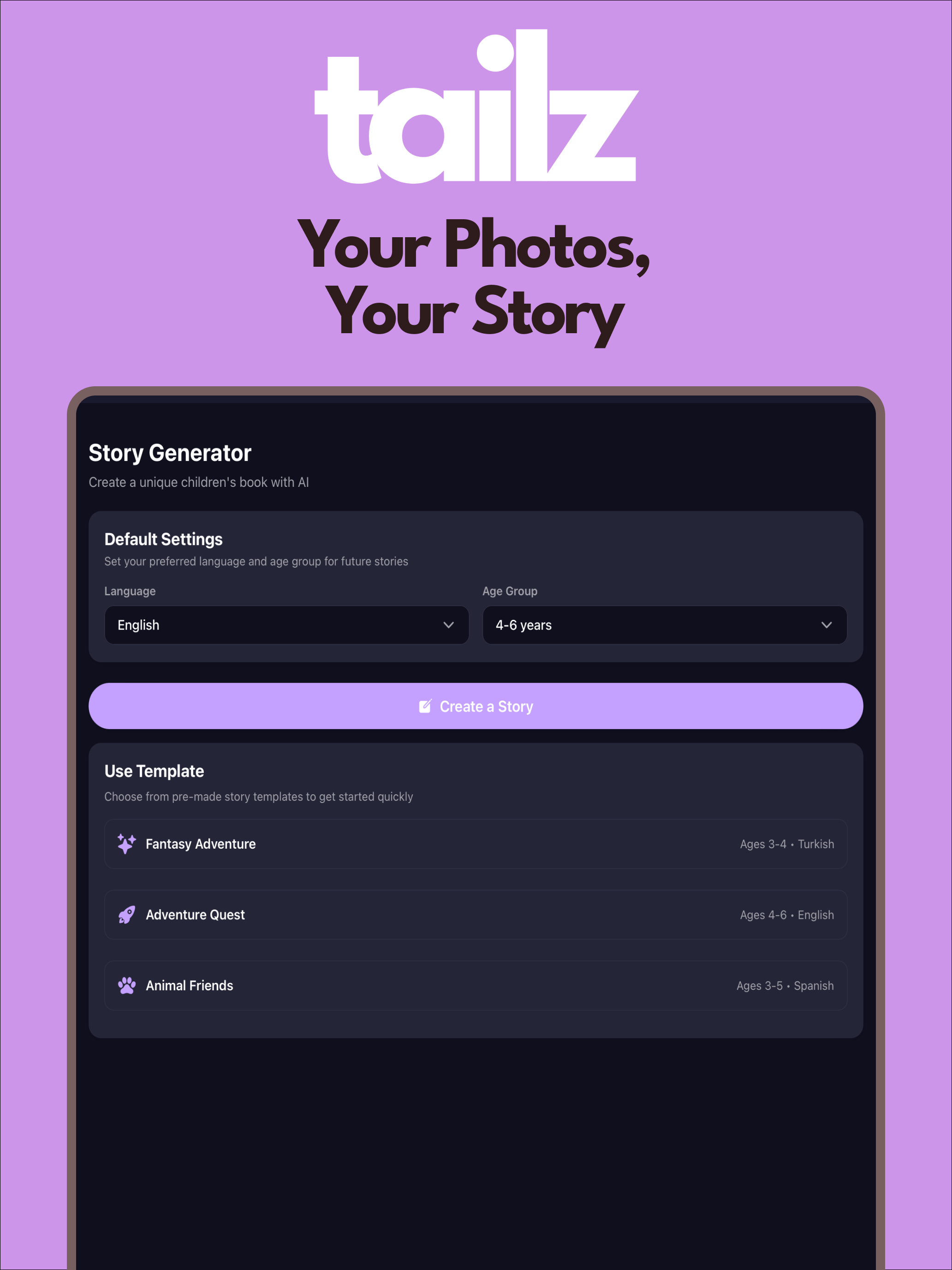 Tailz: Storybook Generator