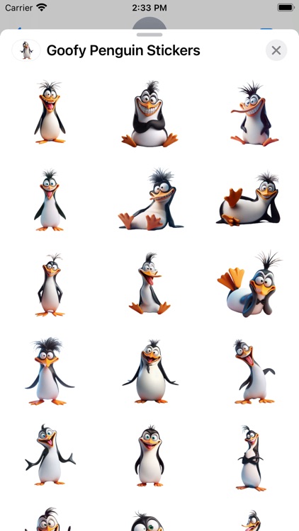 Goofy Penguin Stickers