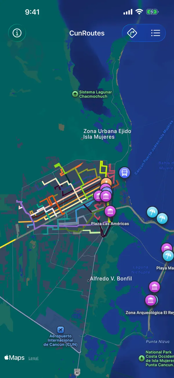 Screenshot #2 pour CunRoutes — Cancún Bus Map