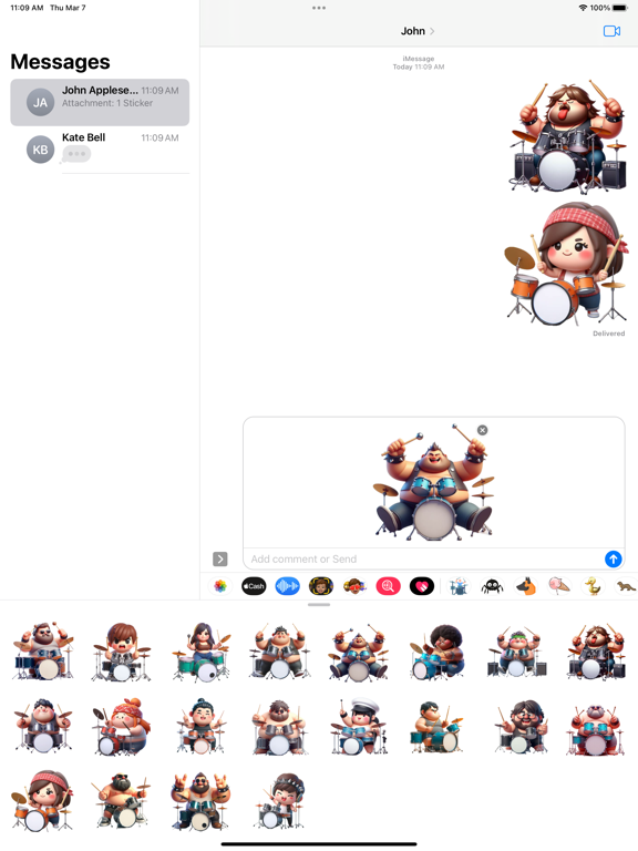 Screenshot #6 pour Drummer Stickers