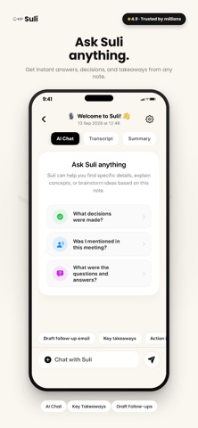 Suli: AI Note Taker & Recorder Screenshot 8 of 10