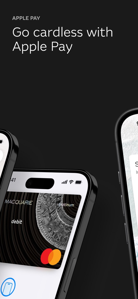 Macquarie Mobile Banking - Users can effortlessly integrate their Macquarie cards with Apple Pay, enabling seamless cardless transactions and secure digital payments.