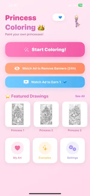 Princess Coloring Magic screenshot 2