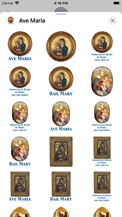 Ave Maria stickers Screenshot