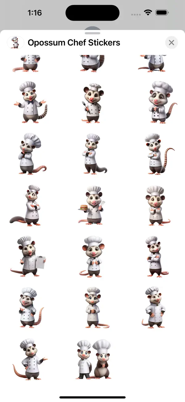 Screenshot #3 pour Opossum Chef Stickers
