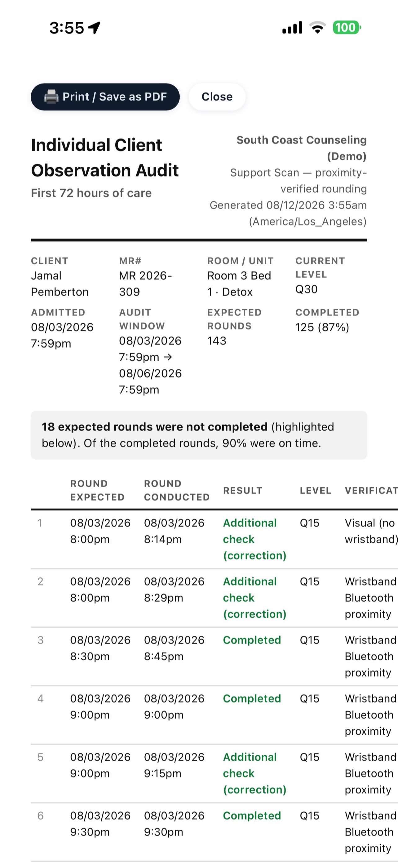 Screenshot 1 of Support Scan Rounds