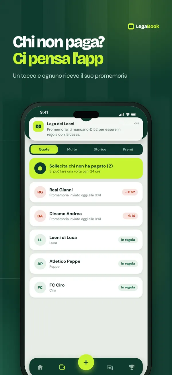 Schermata 3 di LegaBook: gestione fantacalcio
