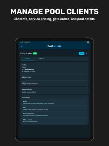 Poolistry Pro: Pool Service iPad screenshot