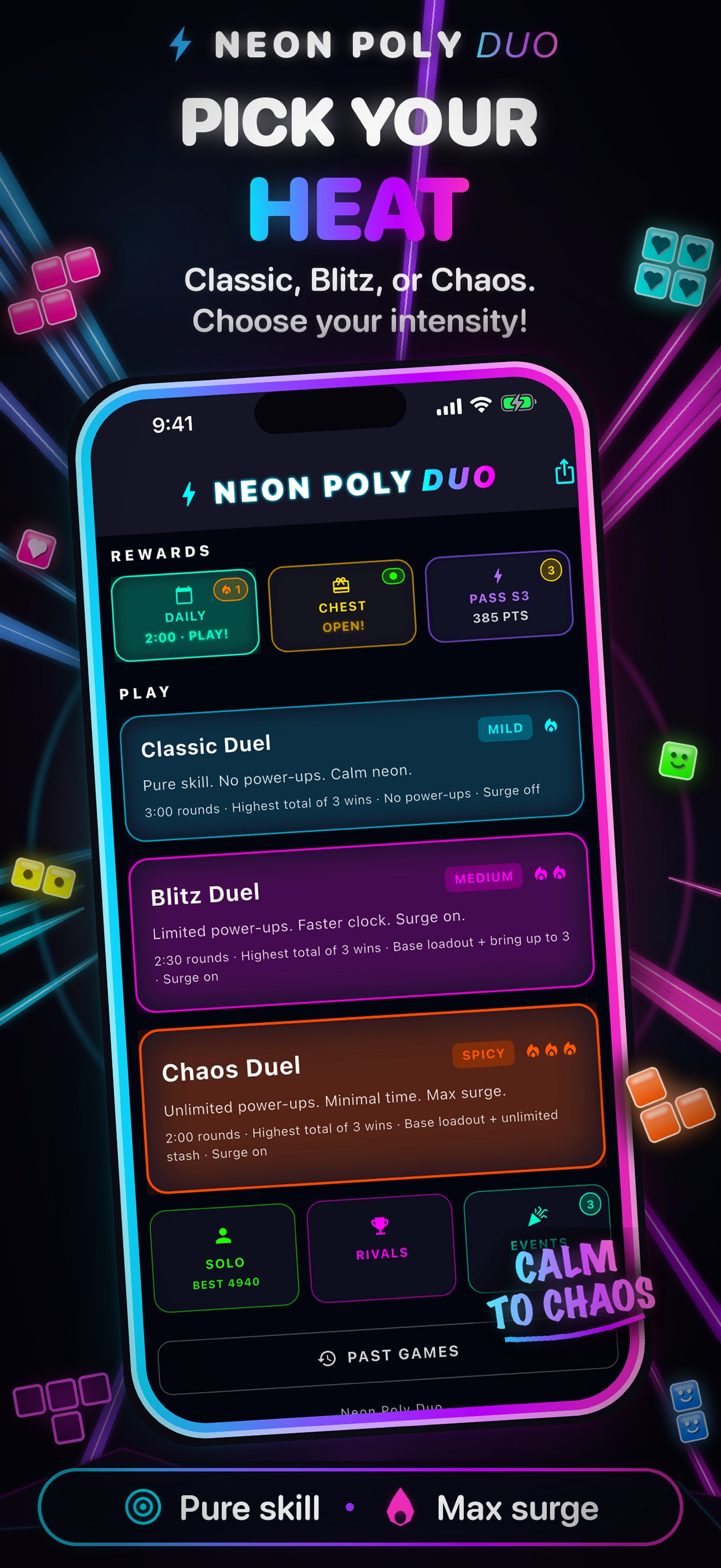 Screenshot 3 of Neon Poly Duo: Block Battles