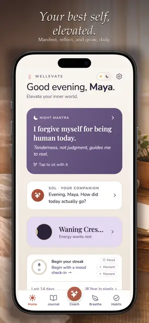 Wellevate: Calm & Journal screenshot 1