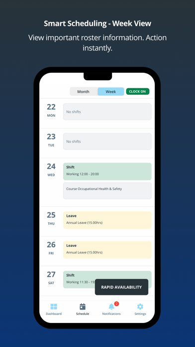 Screenshot #3 pour T2W nimbus Employee App