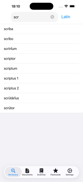 Scriba (Latin Dictionary) Screenshot 1 of 6