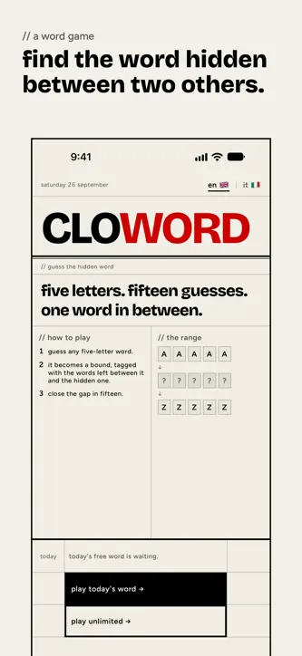 Cloword screenshot 1