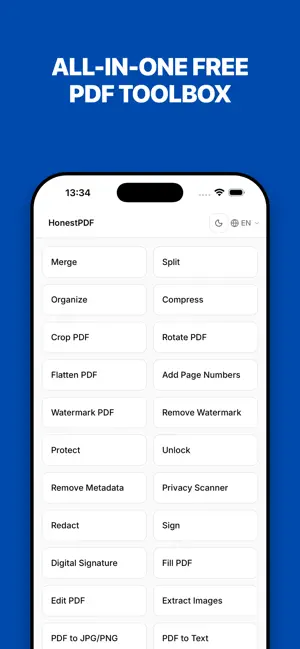 HonestPDF: Private PDF Tools screenshot 1