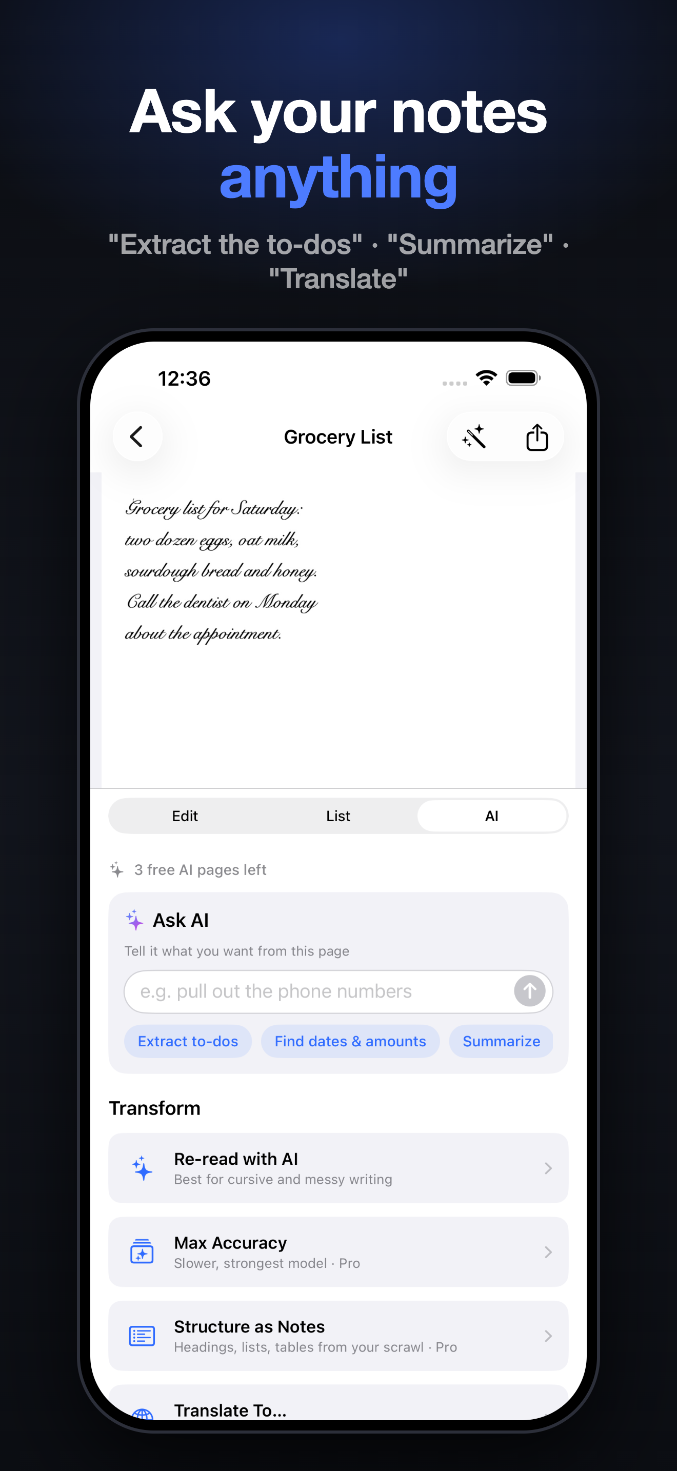 Unscribble Handwriting to Text screenshot 3