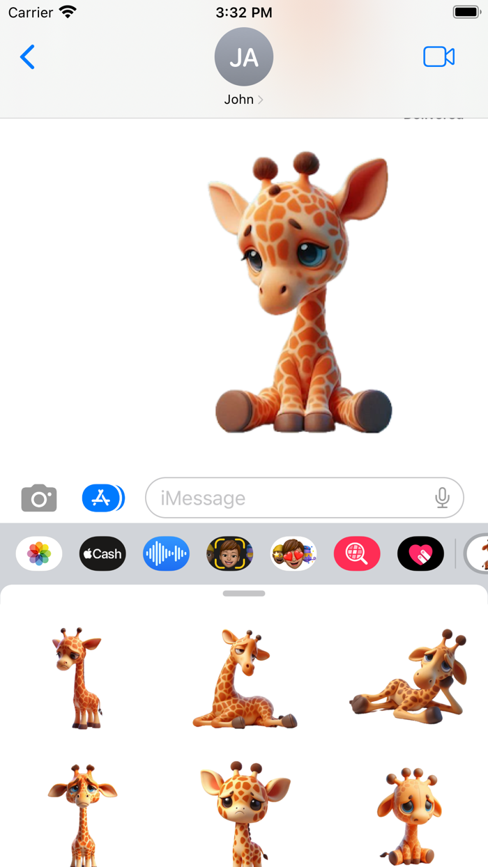 Sad Giraffe Stickers