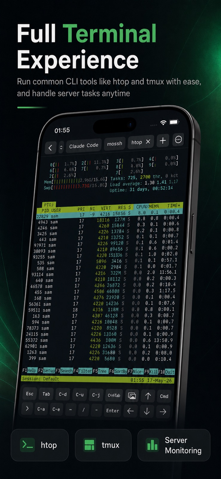 Mossh: Codex SSH Terminal iphone screenshot 3