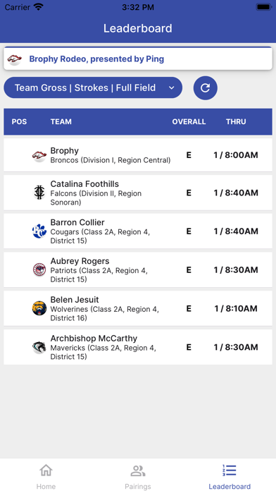 MSHSAA Golf Screenshot