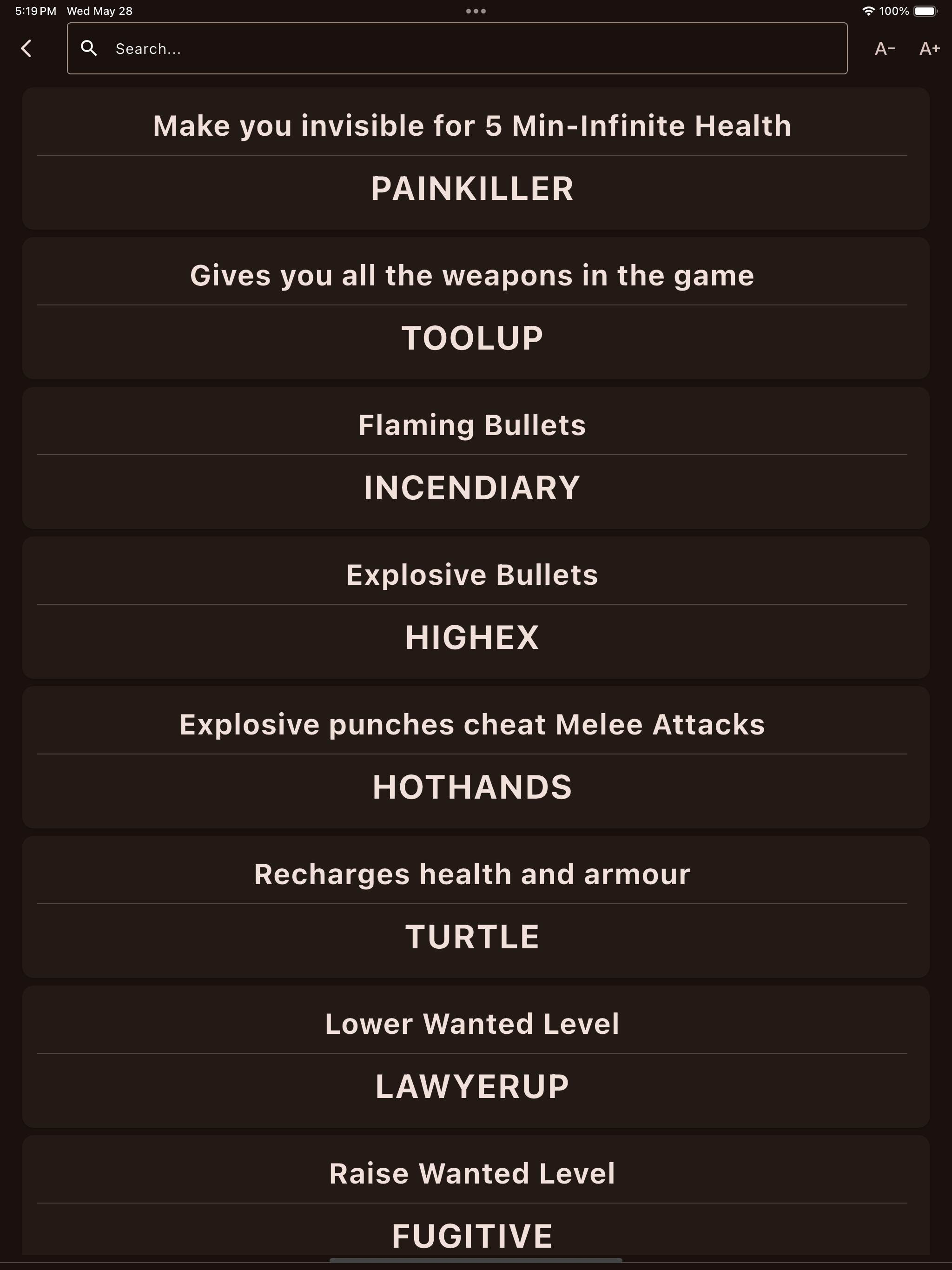 GTA 5 Cheat Codes For GTA V screenshot 13