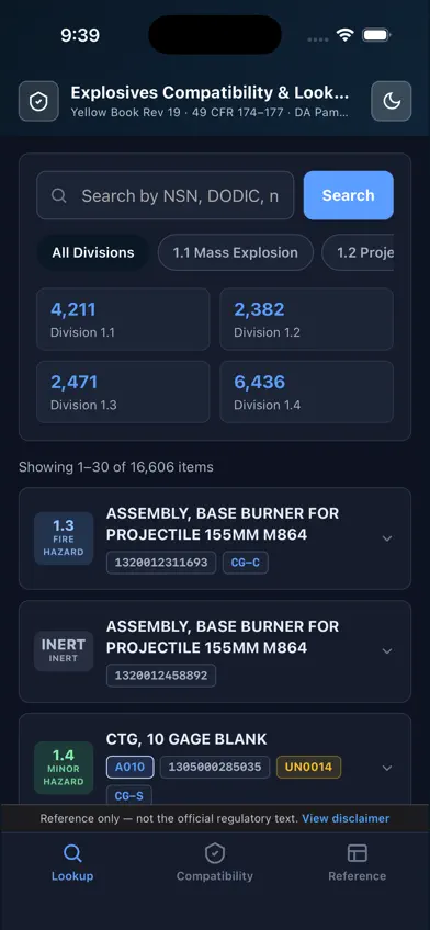Explosives Comp Reference screenshot 2