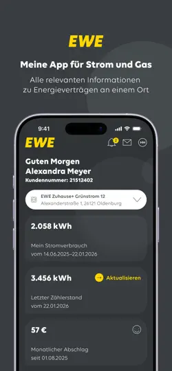 Screenshot von Mein EWE Energie auf dem iPhone 1