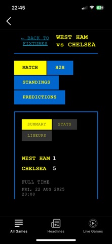 Latestscore - Live Scores iPhone screenshot