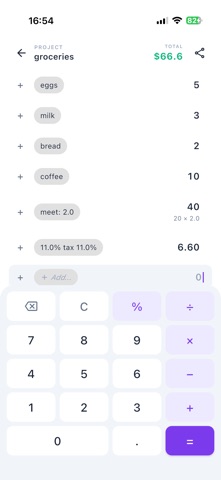 TapeCalc: Calculator & Receipt Screenshot 2 of 5