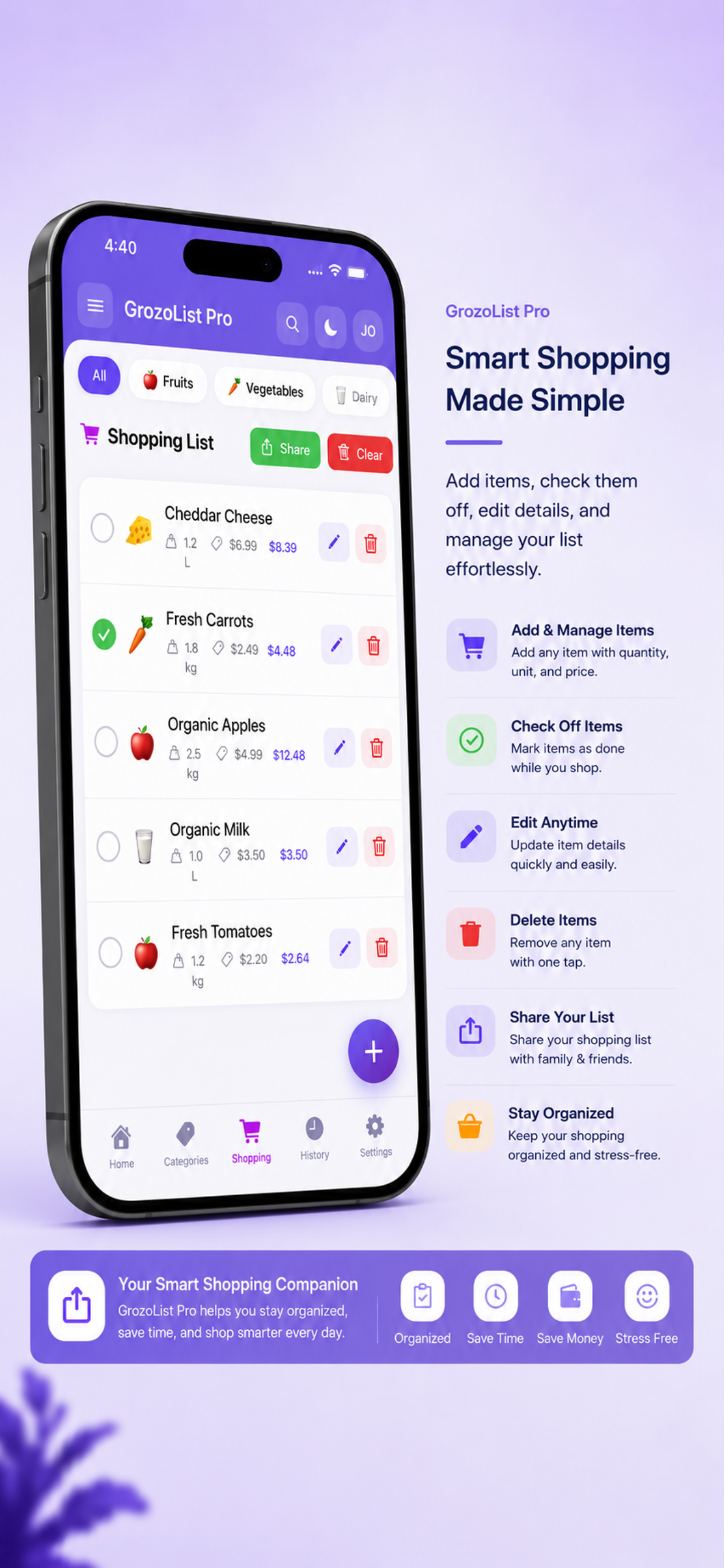 Grocery List – Easy Planner