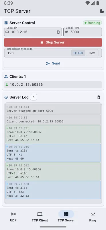 UDP TCP Sender & Receiver screenshot 3 of 8