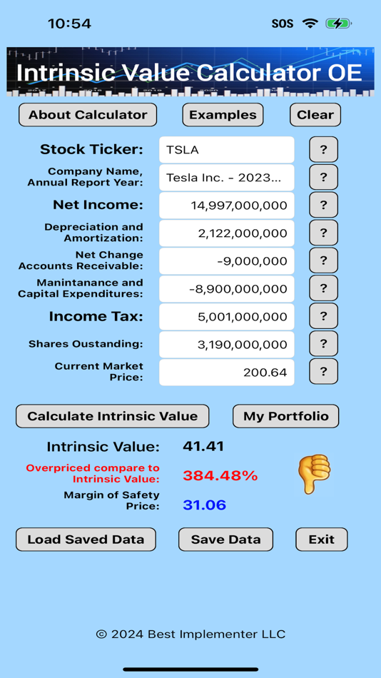 #3. Intrinsic Value Calculator OE (iOS) Podle: Best Implementer LLC