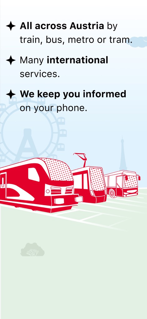 ÖBB Tickets - 이 앱은 기차, 버스, 지하철, 트램을 포함한 다양한 교통수단을 통해 오스트리아 전역과 여러 국제 노선(예: Many international services)을 연결하여 사용자의 이동 편의성을 높입니다.