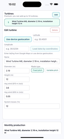 Small Wind Turbine Calculator iPhone screenshot