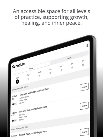 Evolve Yoga Lounge iPad screenshot