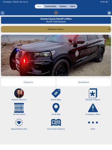 Oconto County Sheriff WI iPad screenshot