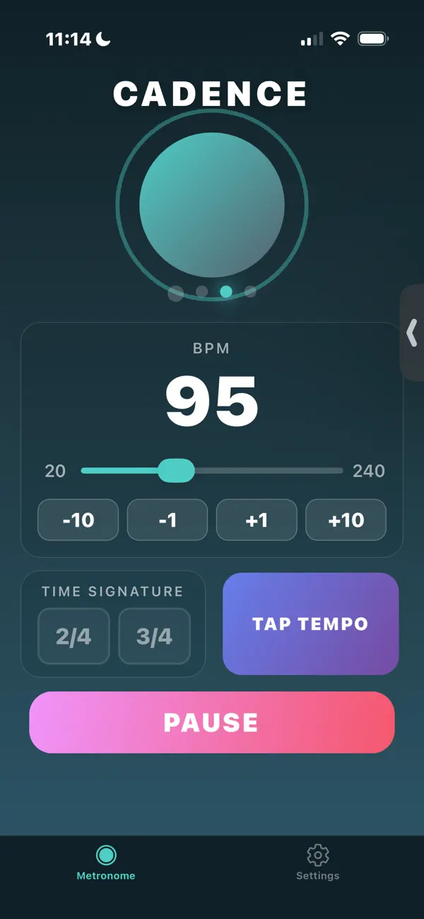Screenshot #1 pour Cadence - Haptic Metronome