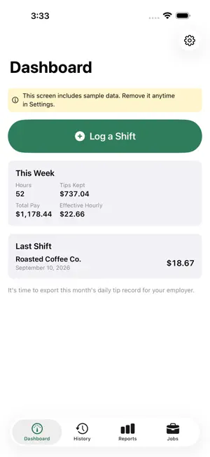 ShiftSlip: Server Tip Tracker screenshot 1