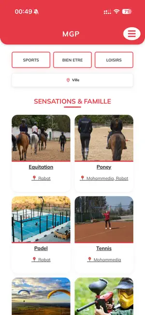 MGP - Réservation d'activités screenshot 1