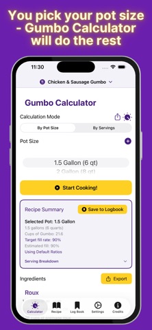 Gumbo Calculator iPhone screenshot