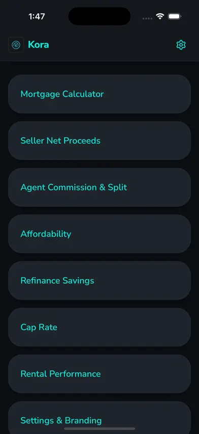 Kora Mortgage Calculator screenshot 1