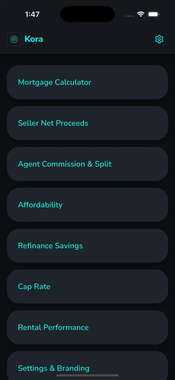 Kora Mortgage Calculator Screenshot 1
