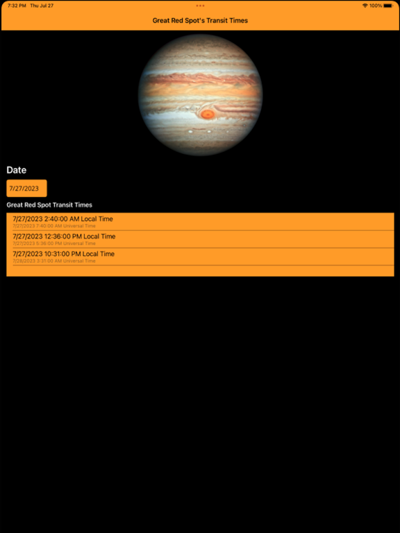 Screenshot #4 pour Great Red Spot Transit Times